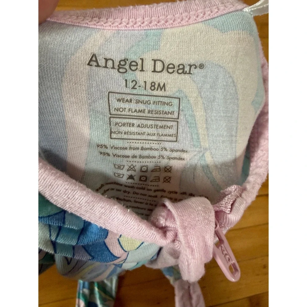 Angel Dear Bamboo Viscose Footie Sleeper Blue Pink Swirl 12-18M
